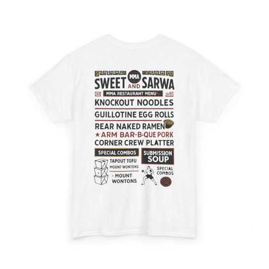 Sweet and Sarwa MMA Menu Tee - White